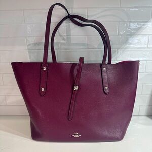 Coach Burgundy Leather Tote Bag